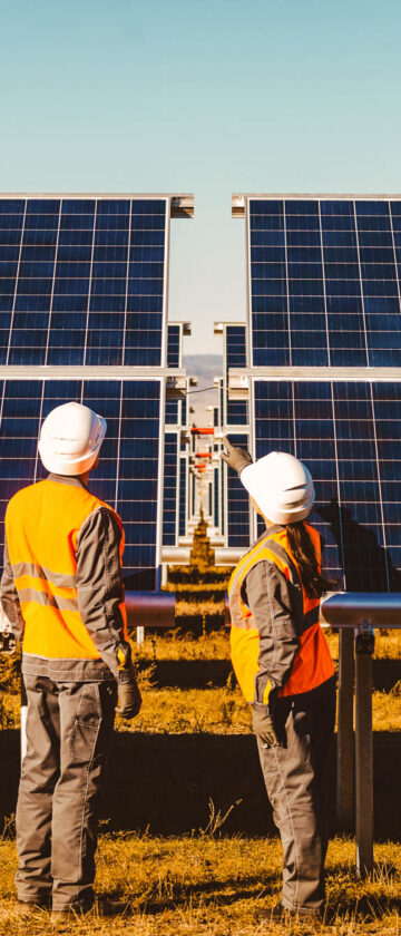 Soleneristation med rækker rows solpaneler