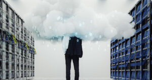 Businessman focusing on cloud migration strategy.