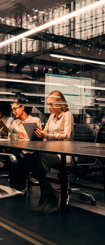 Modern business. Business men and women in a meeting